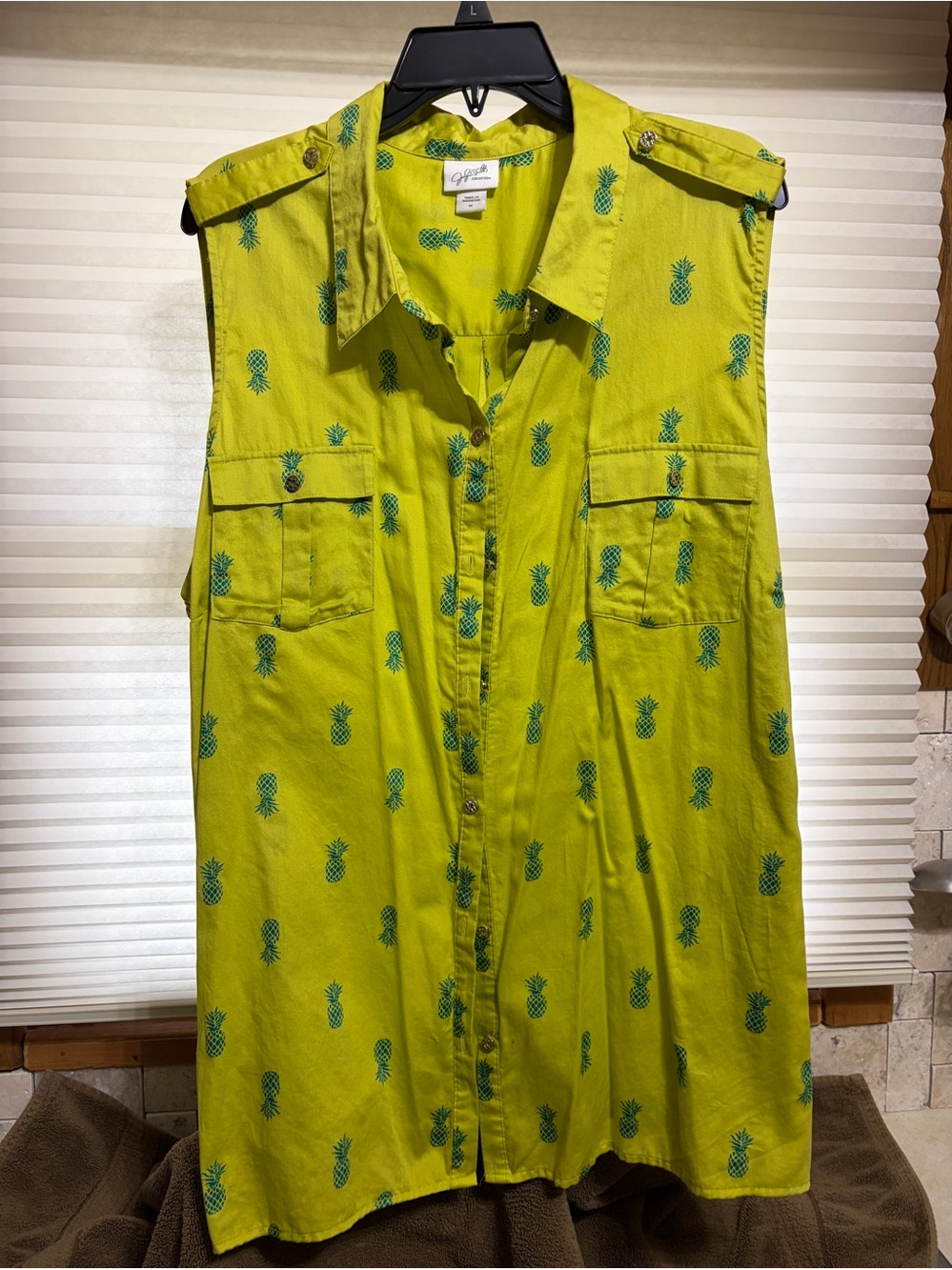 Sleeveless Button Top